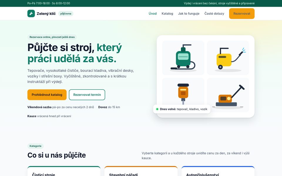 Rental website – home page