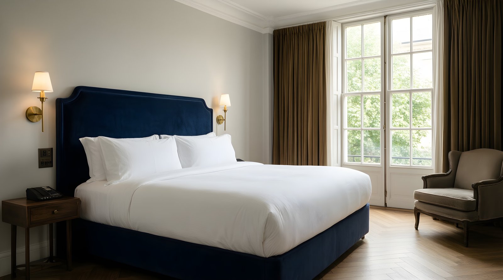 Hotel-style bedroom
